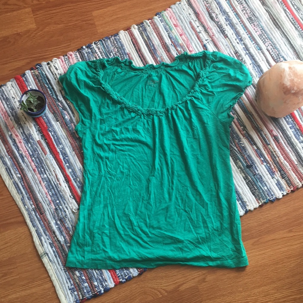 Aqua green top